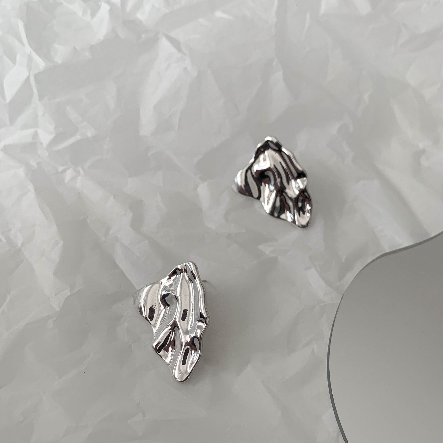 Crumpled Geometric Earrings