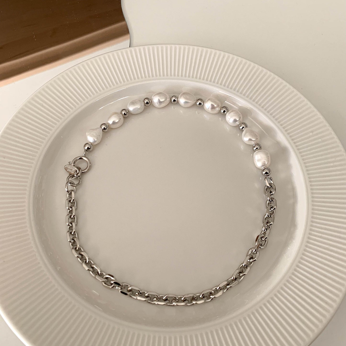 Large Pearl Chain Necklace