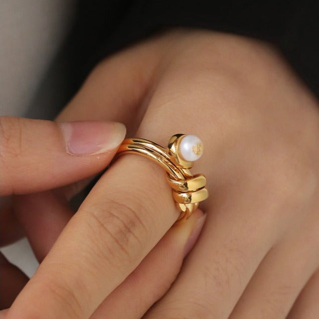 Gold Pearl Ring