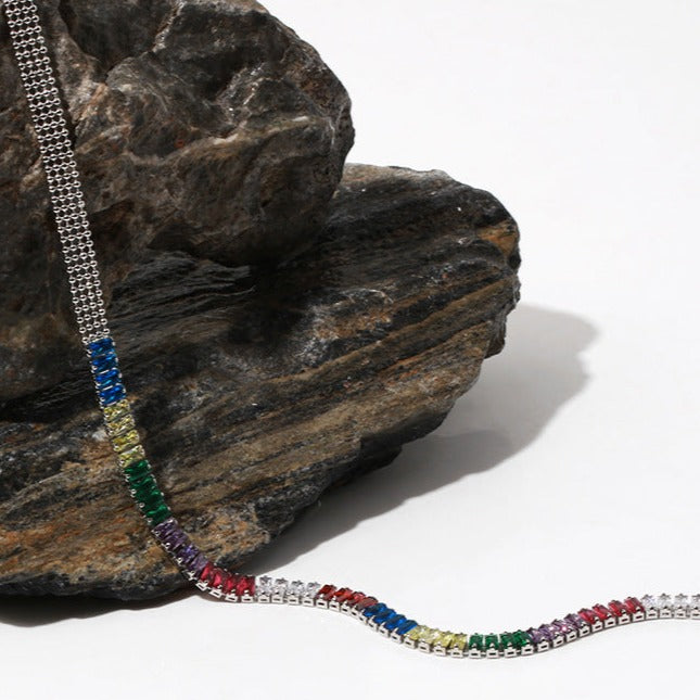 Rainbow Tennis Chain Choker
