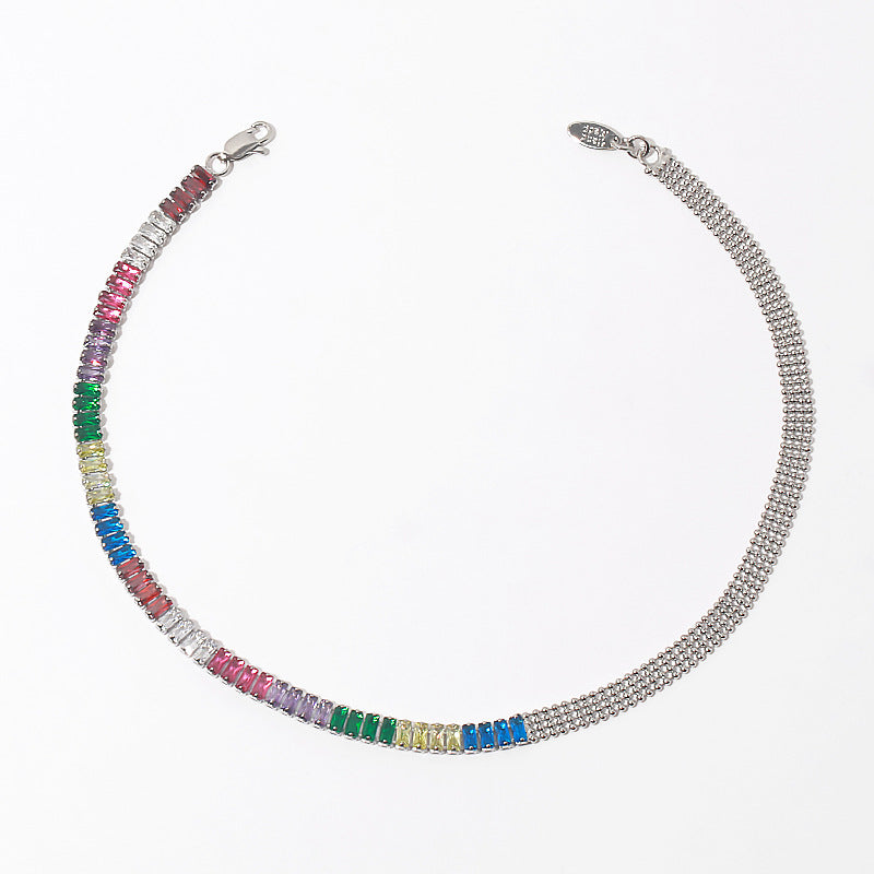 Rainbow Tennis Chain Choker