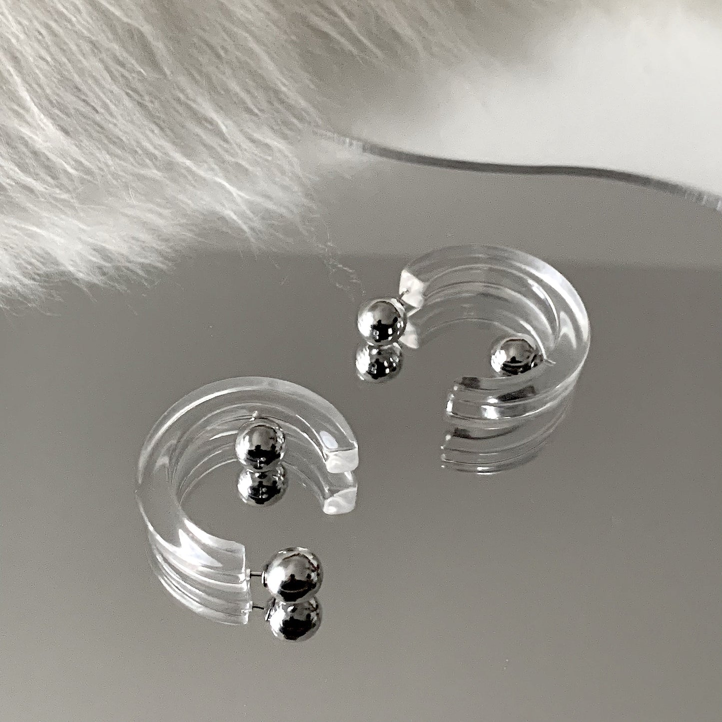 Transparent Tube Hoop Earrings