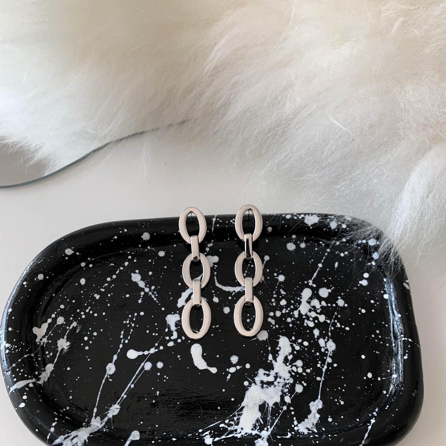 Long Drop Chain Earrings
