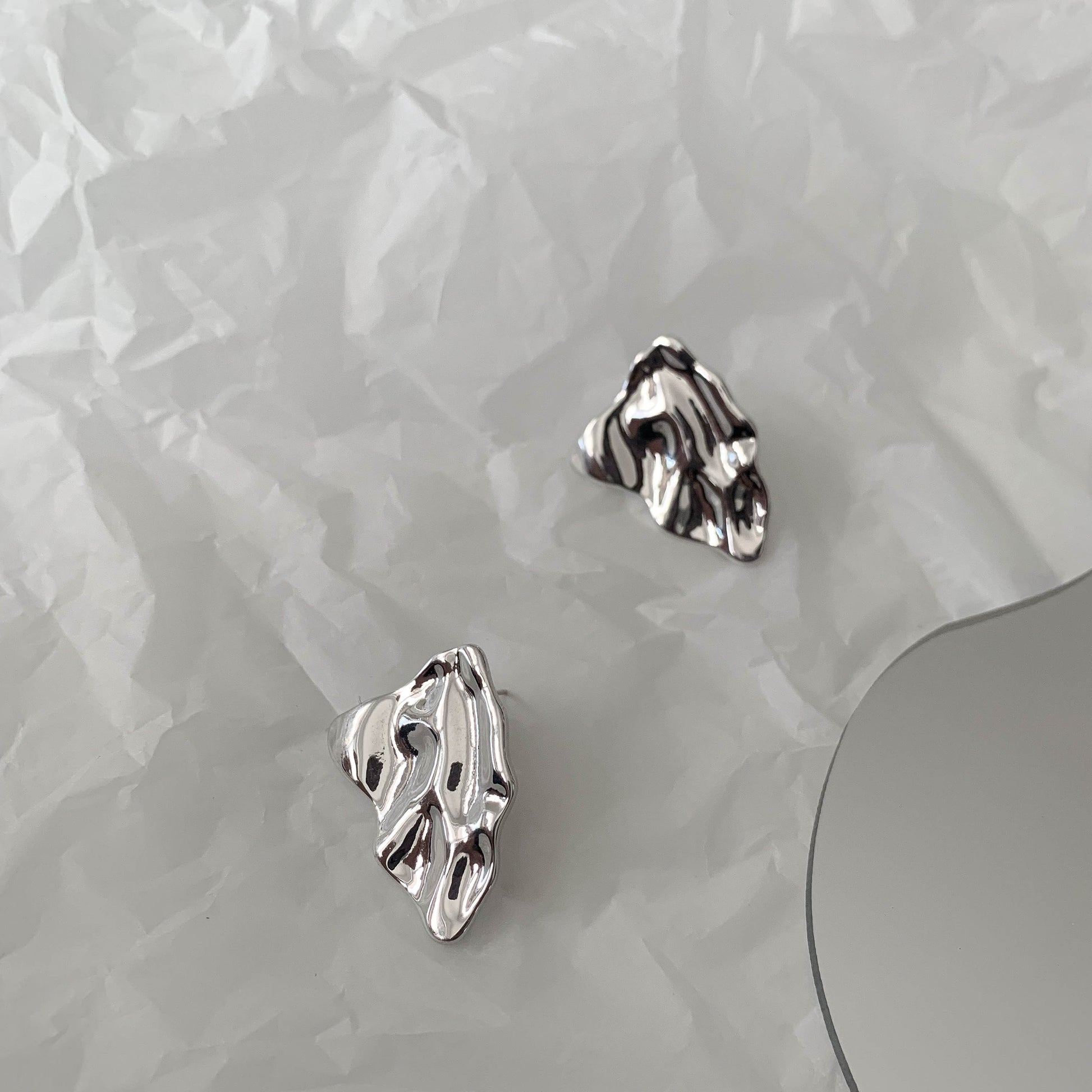 Crumpled Geometric Earrings