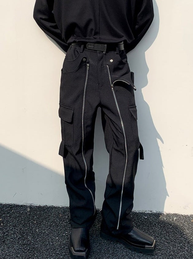 Zipper Pants City Tech Wear - blackcream store fashion