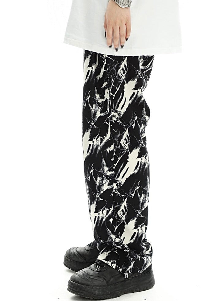 tie-dye print trousers