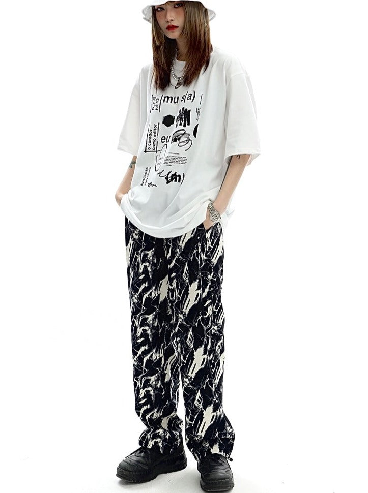 tie-dye print trousers