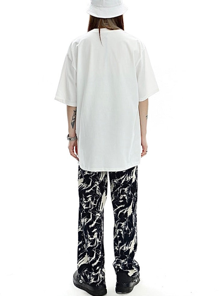tie-dye print trousers