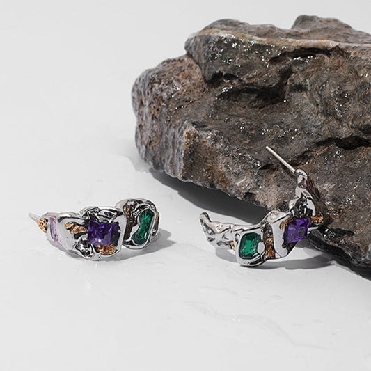 Multi Coloured Zircon Earrings