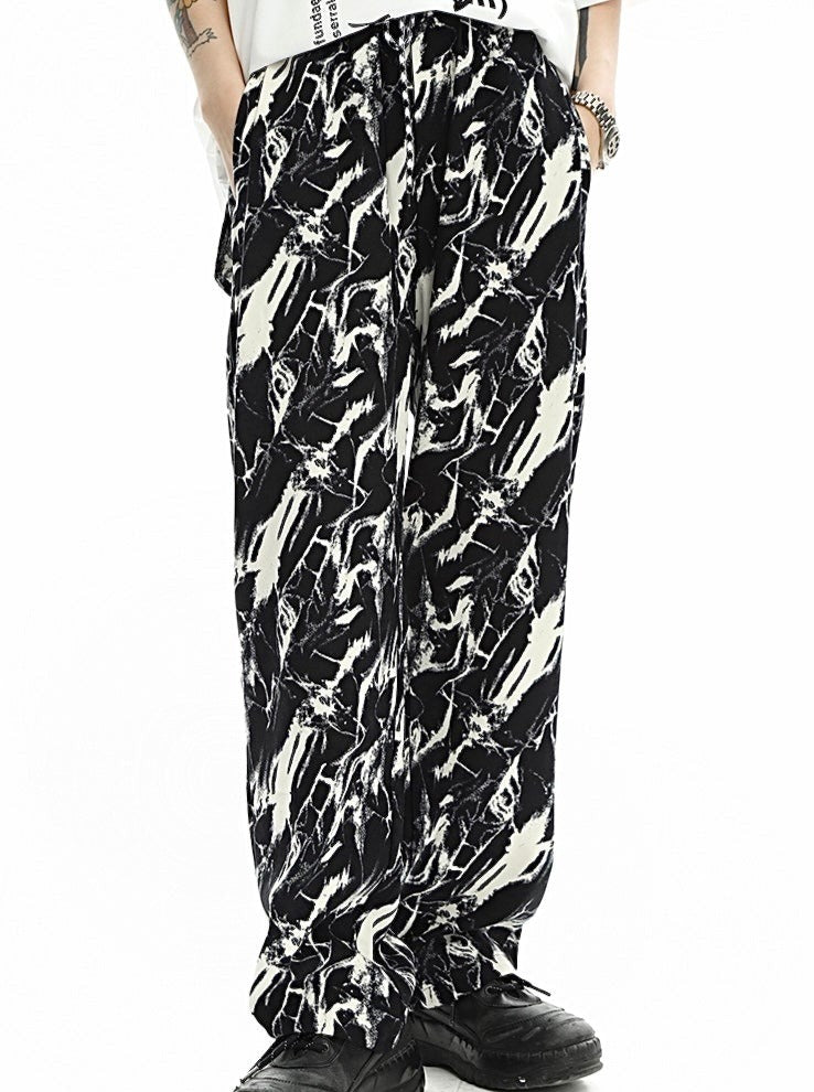 tie-dye print trousers