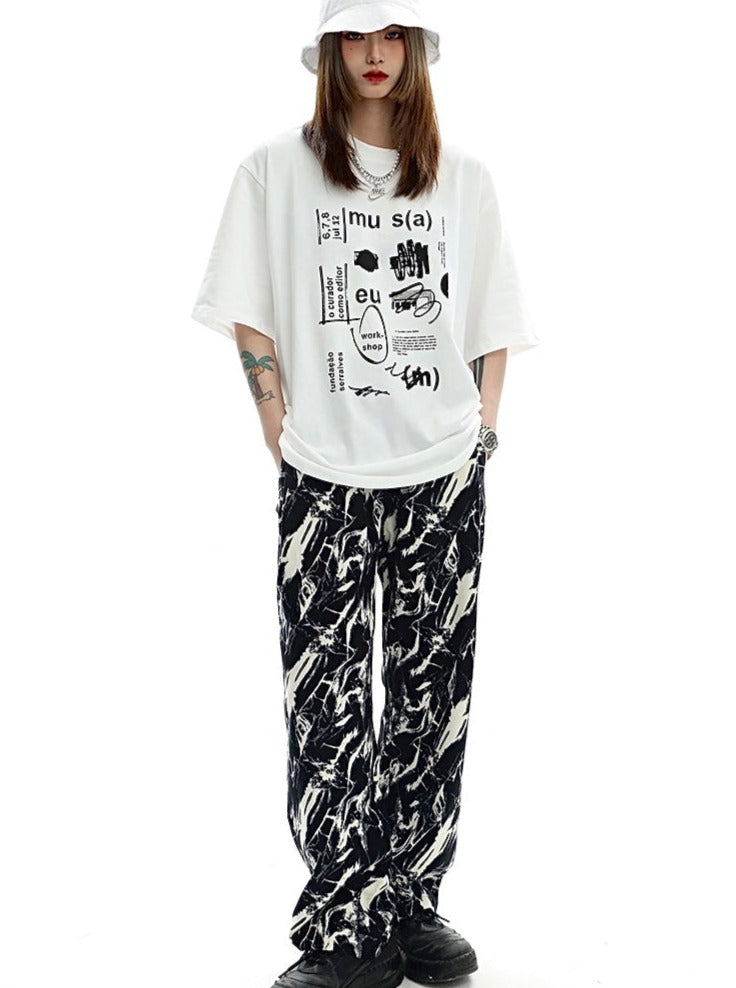 tie-dye print trousers