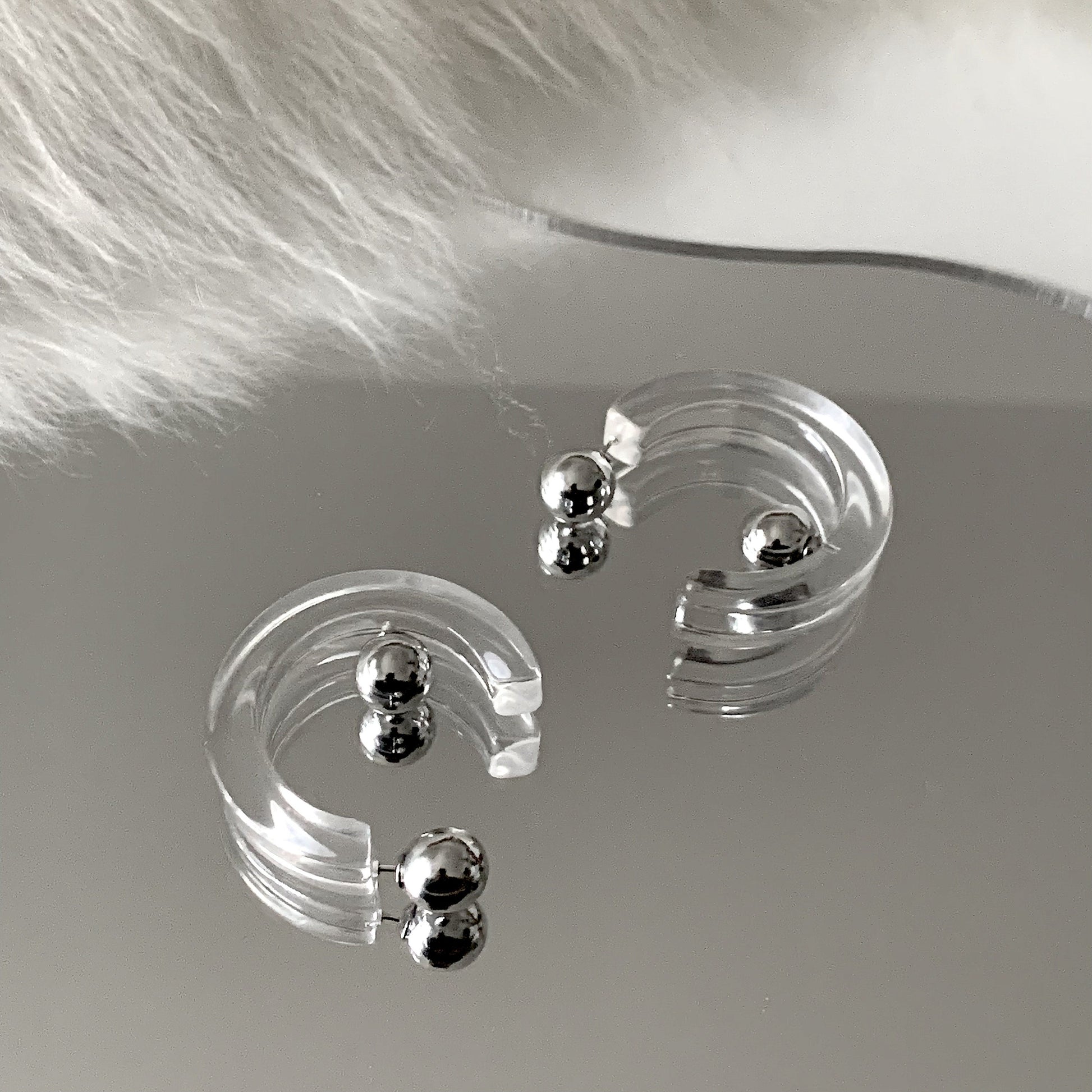 Transparent Tube Hoop Earrings