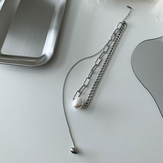 Pearl Chain Layering Necklace