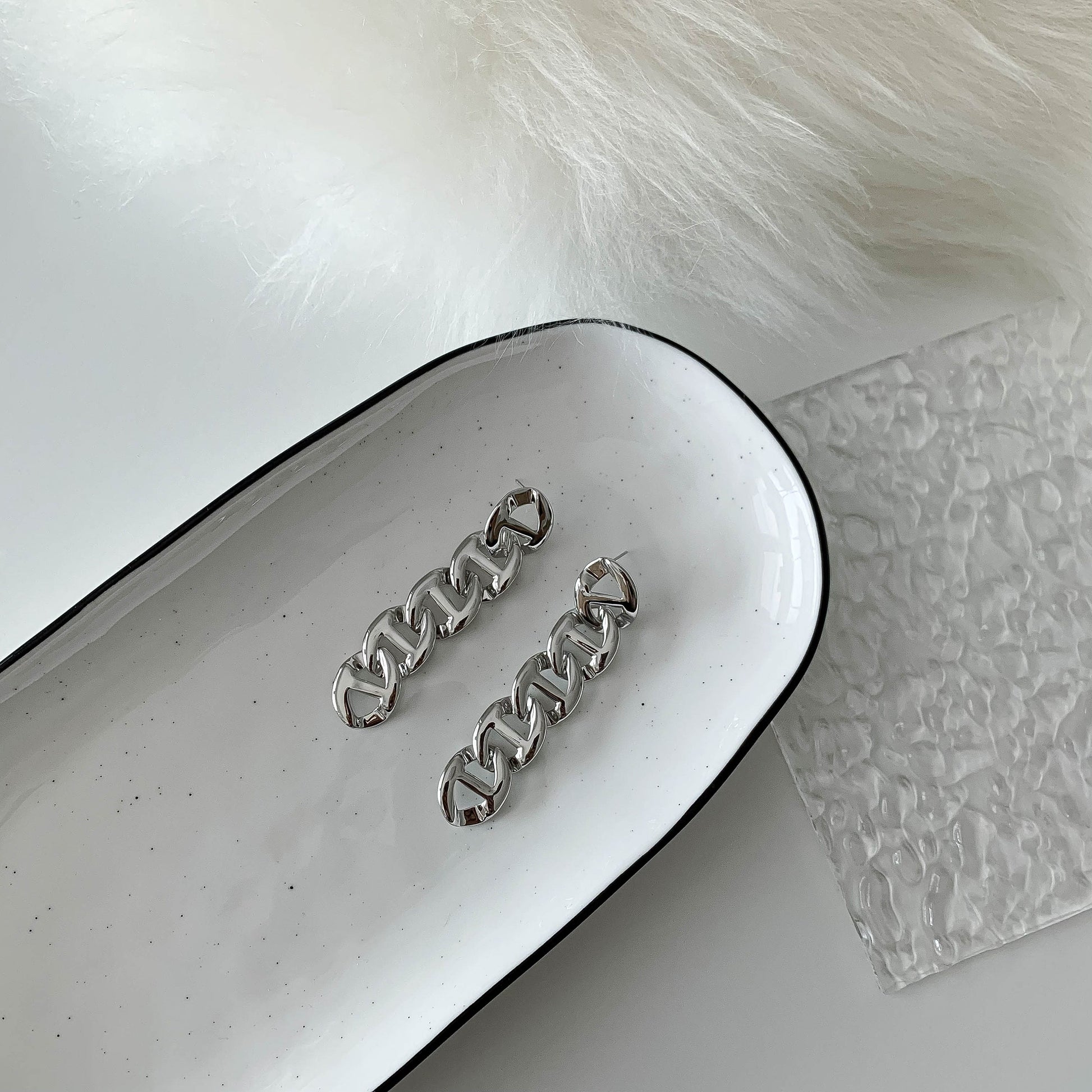 Long Link Chain Earrings