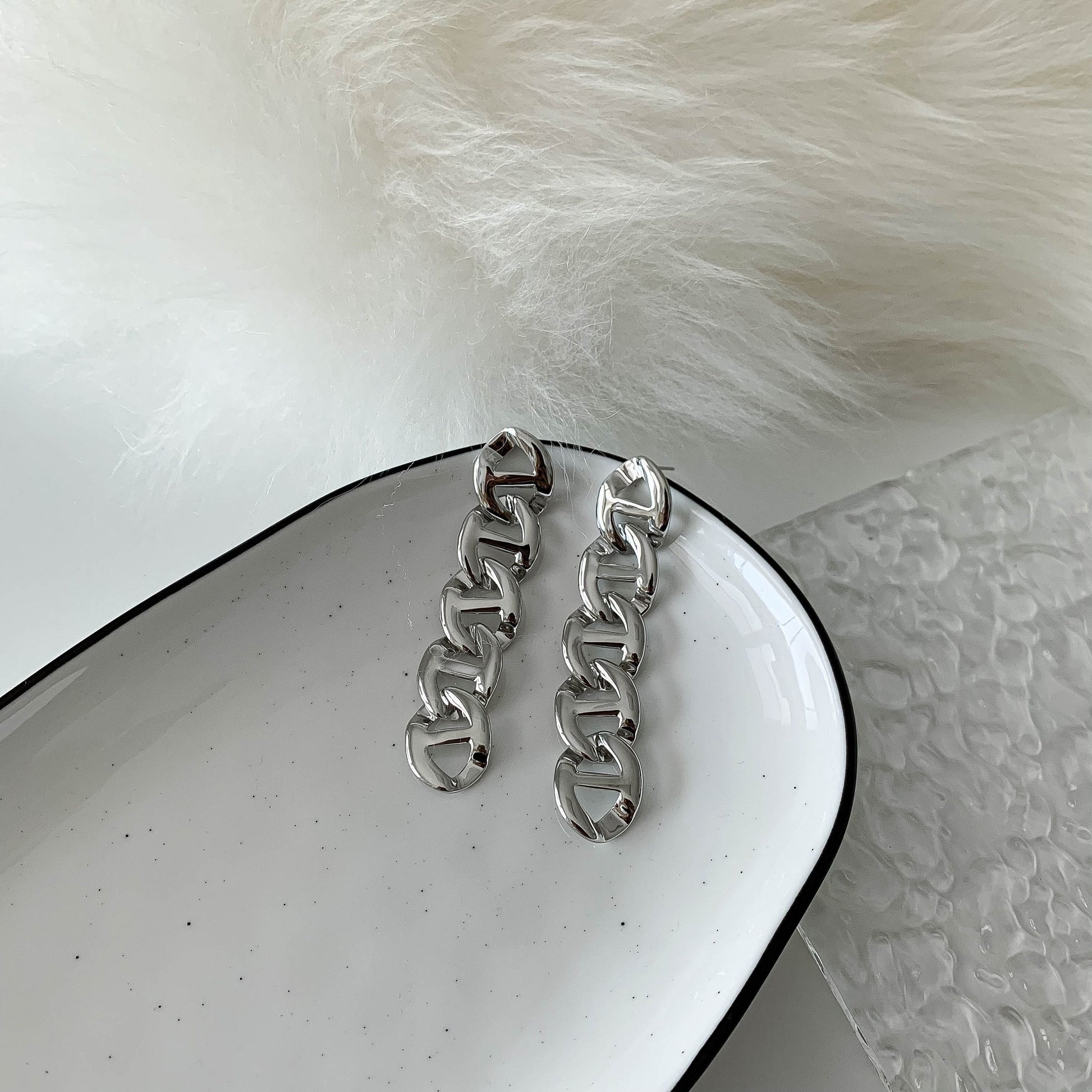 Long Link Chain Earrings