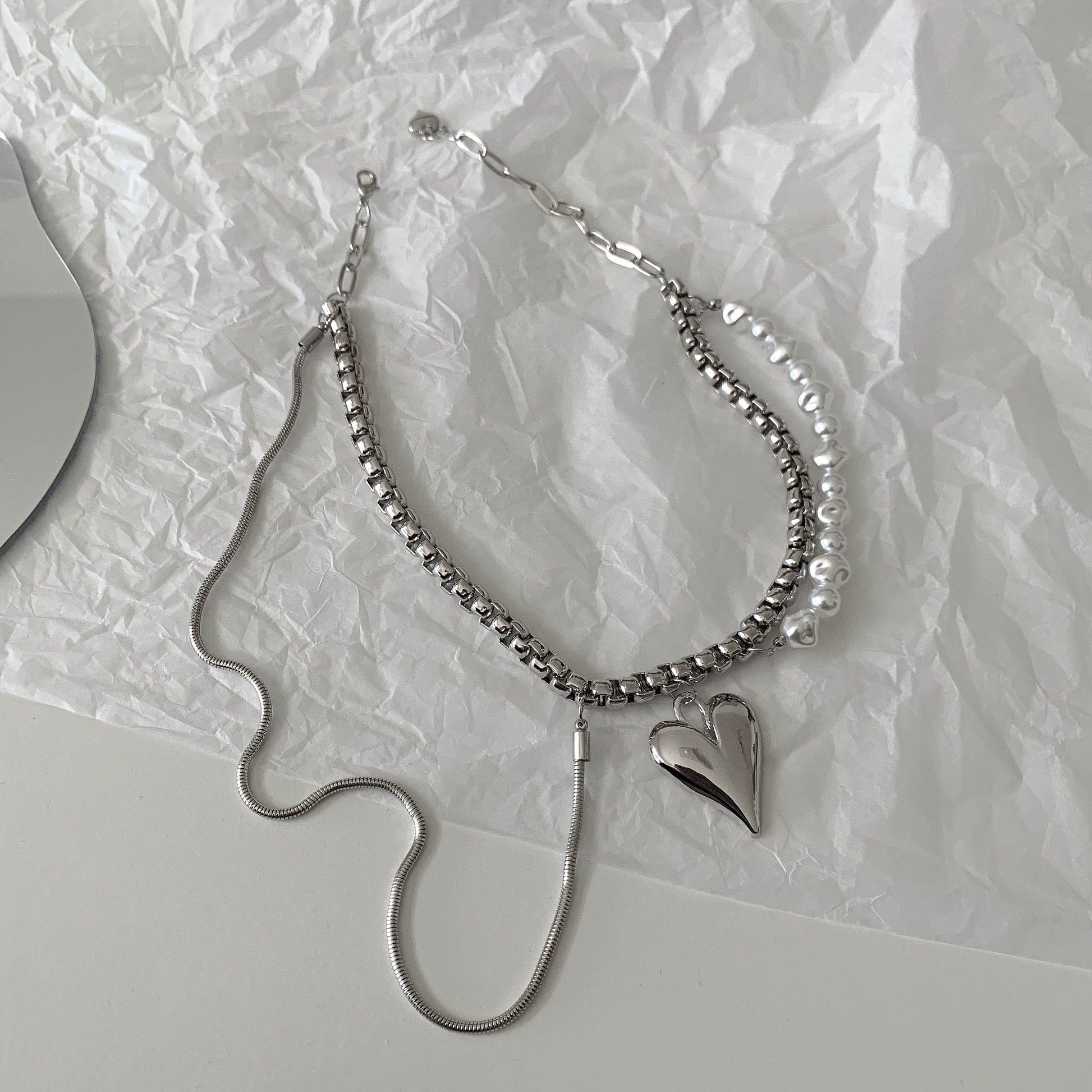 Pearl Necklace With Heart