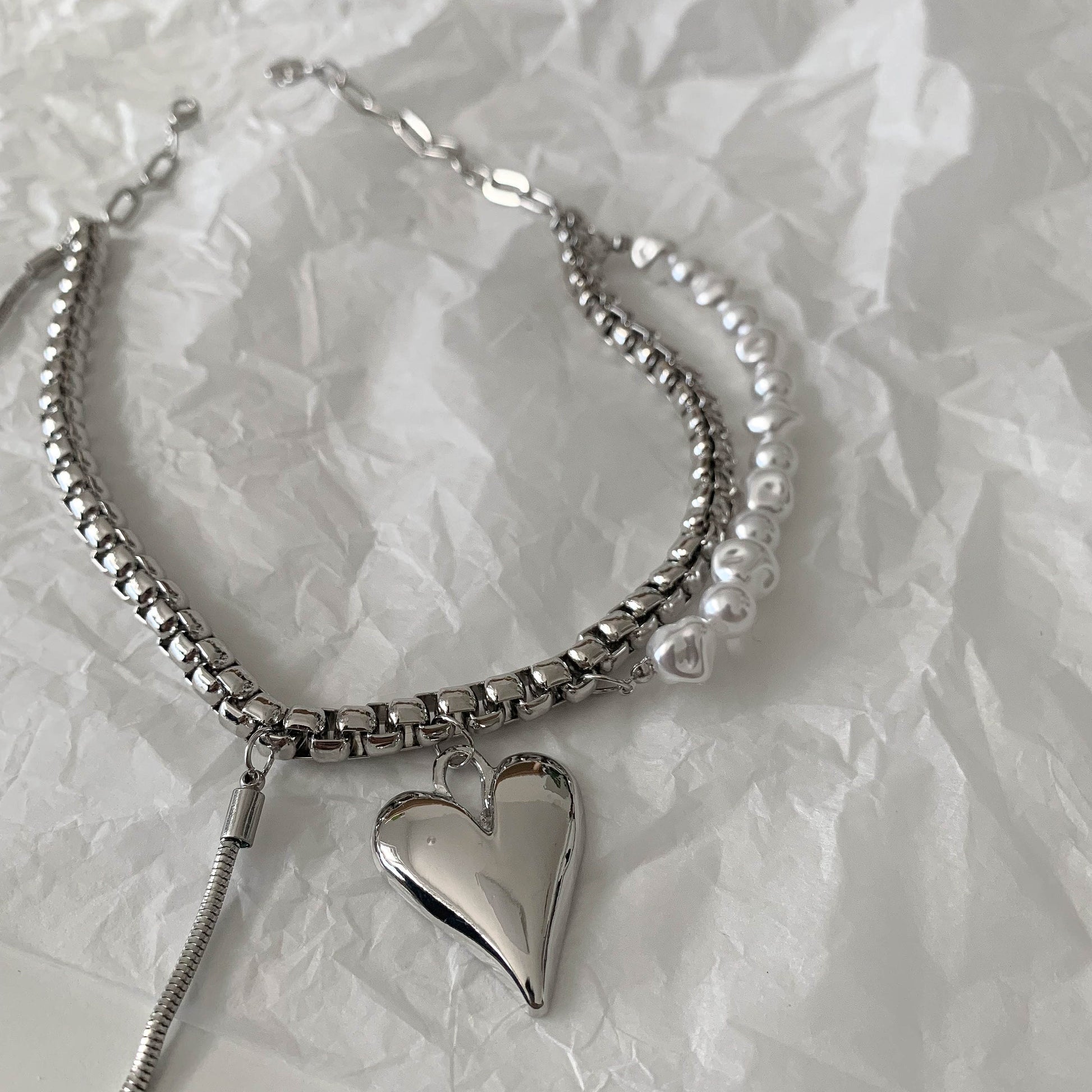 Pearl Necklace With Heart