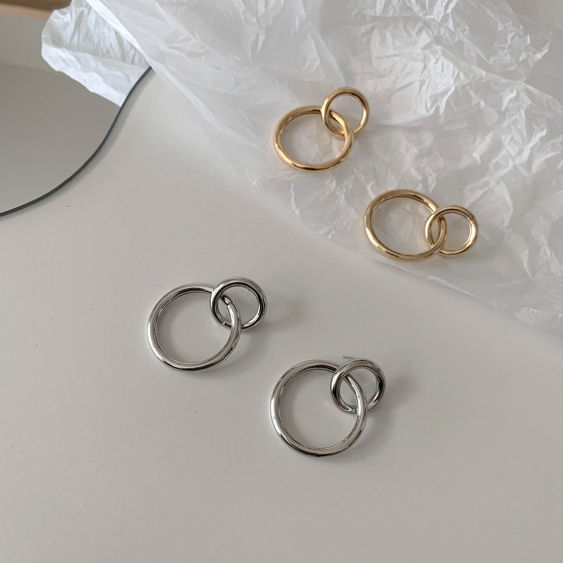 Double Circle Earrings